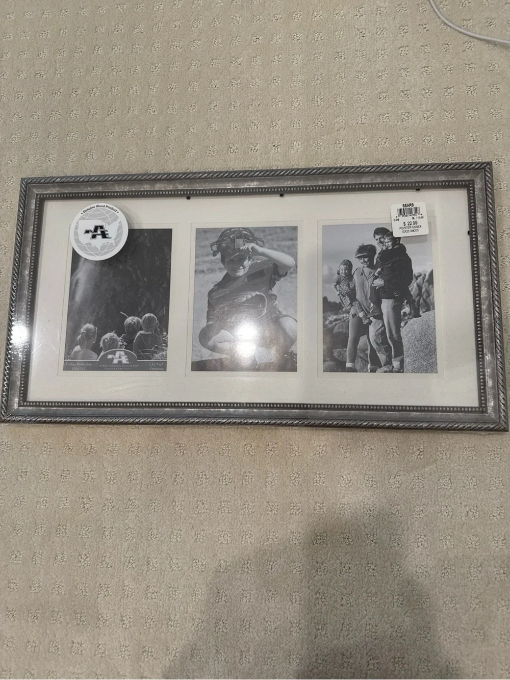 Set of 4 Vintage 3-Opening Collage Frames Silver Tone 5x7 NWT